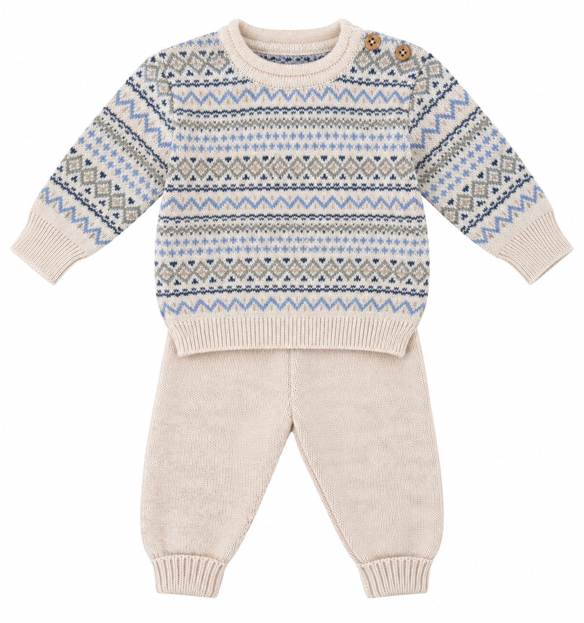 Conjunto malha motivos jacquard