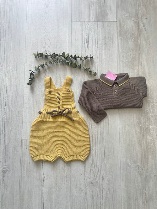 Fofo em malha amarelo torrado